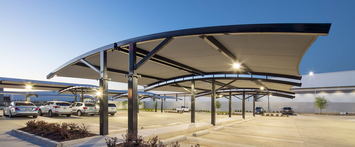 lighted covered outdoor parking