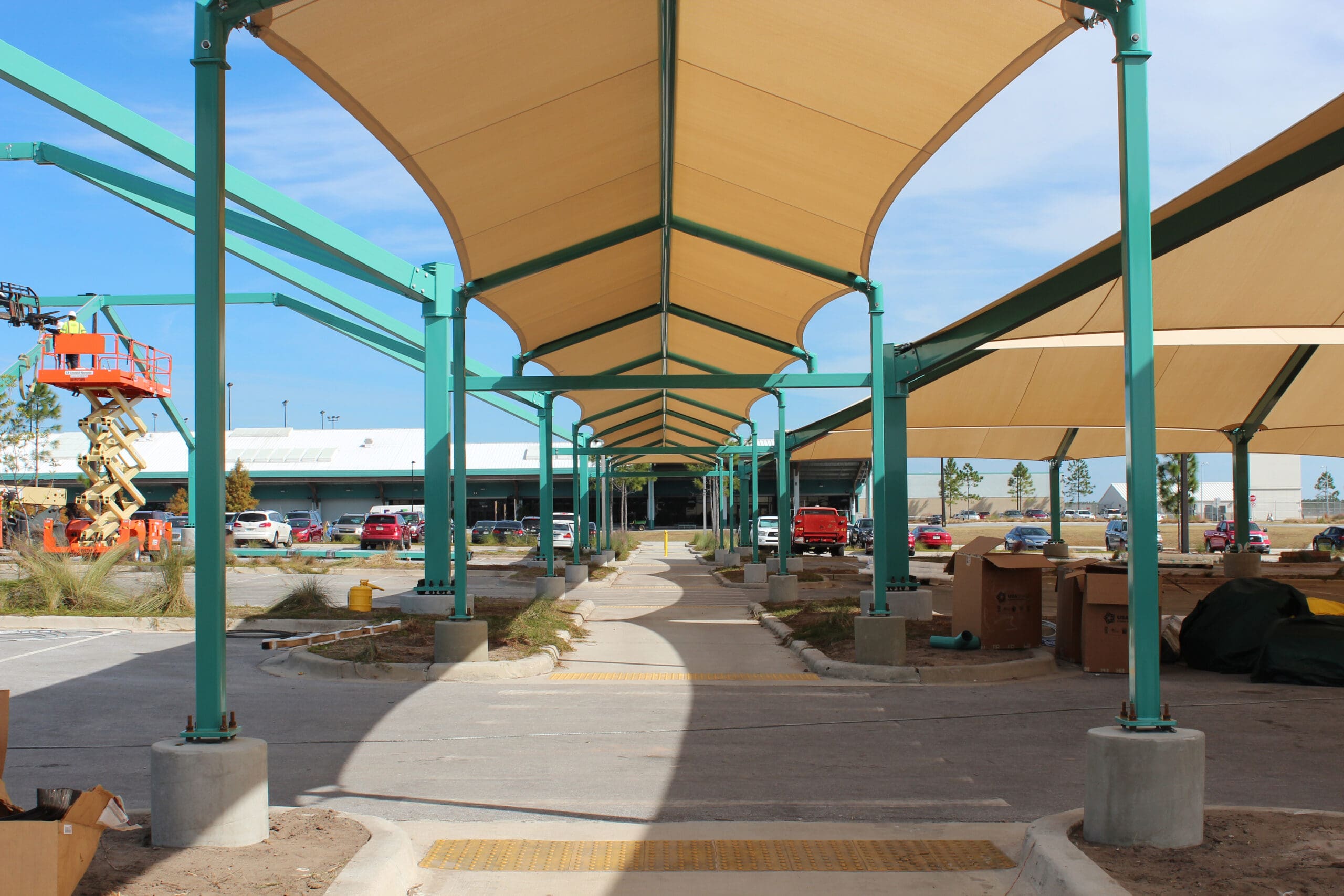 contruction of covered walkway at airport