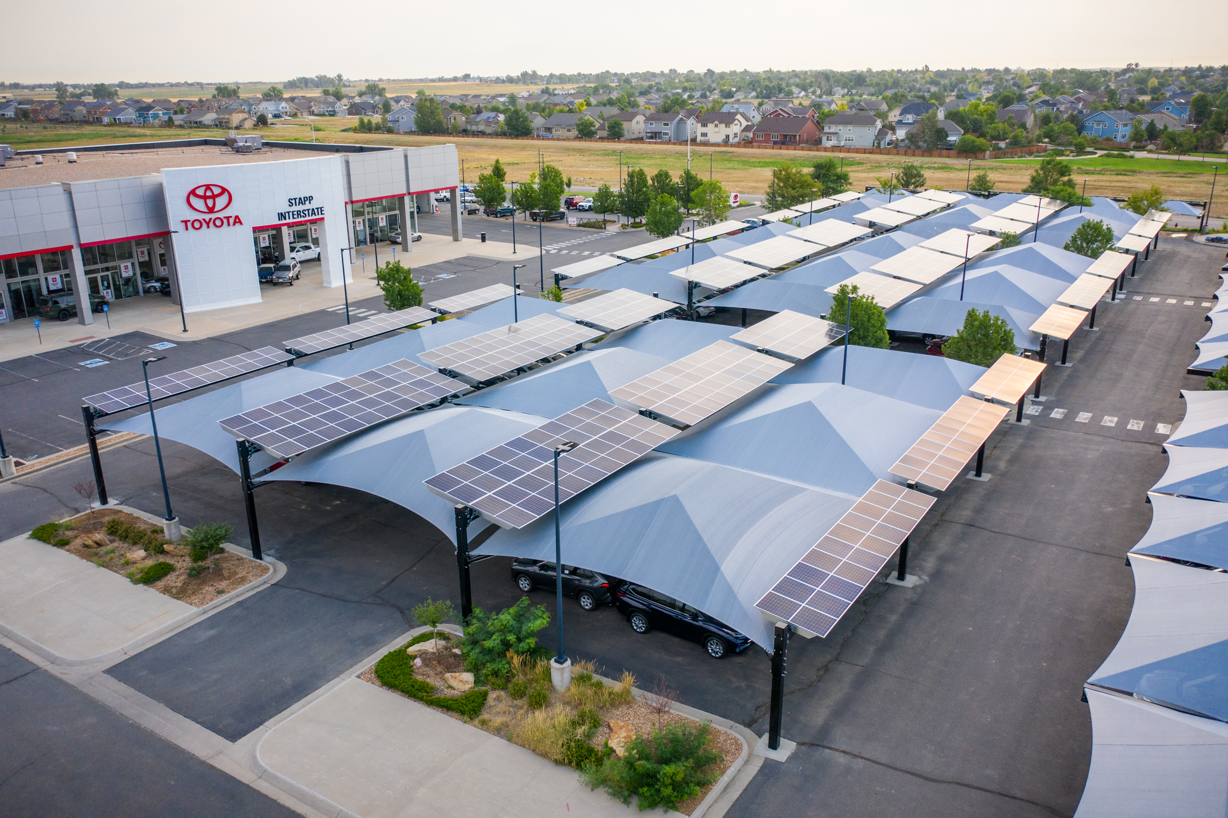 shade structure with solar panels