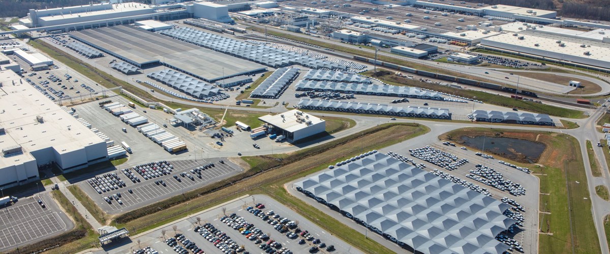 aerial of bmw manufacturing company