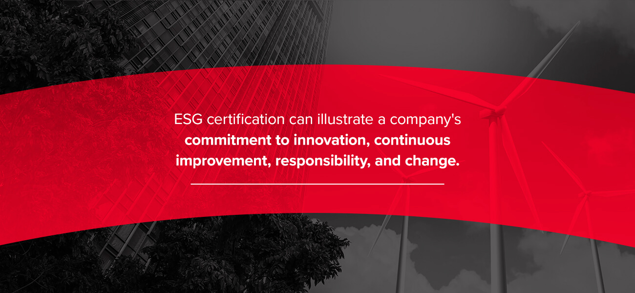 esg certification illustrates commitment