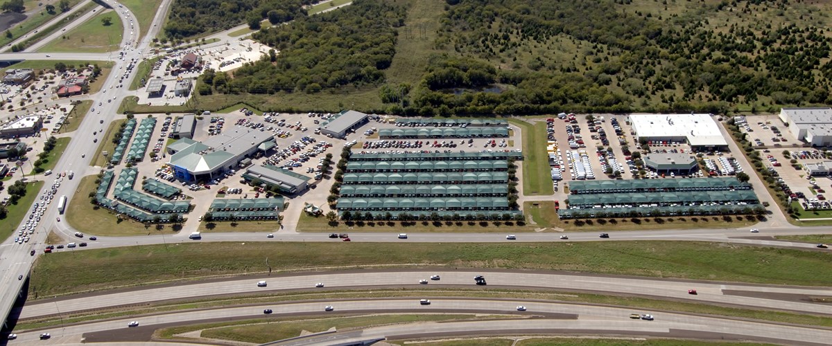 Classic Chevrolet shade structures drone view thumbnail