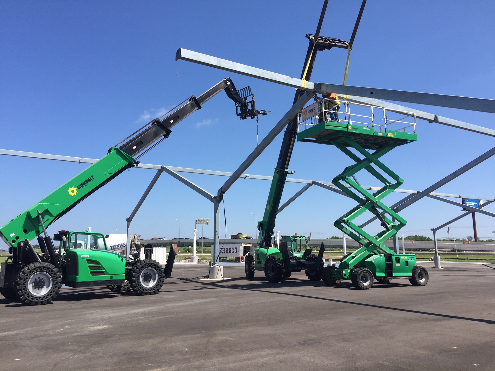 construction of a shade structure framework