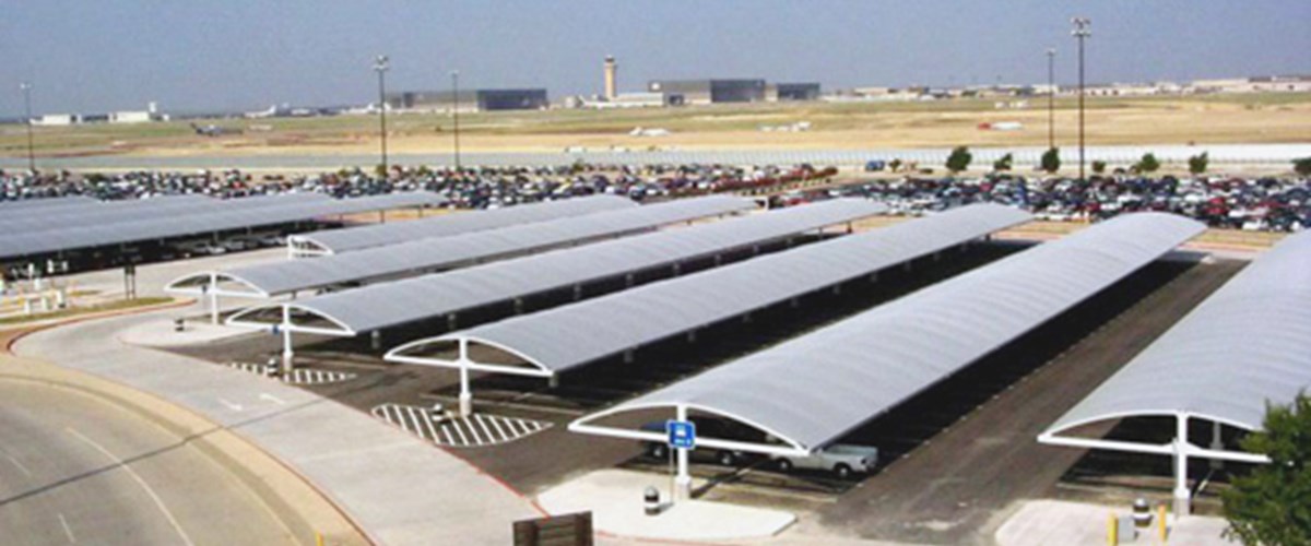 DFW Int'l Airport North Parking structure in the day