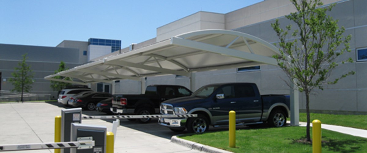 Trucks under parking structure thumbnail