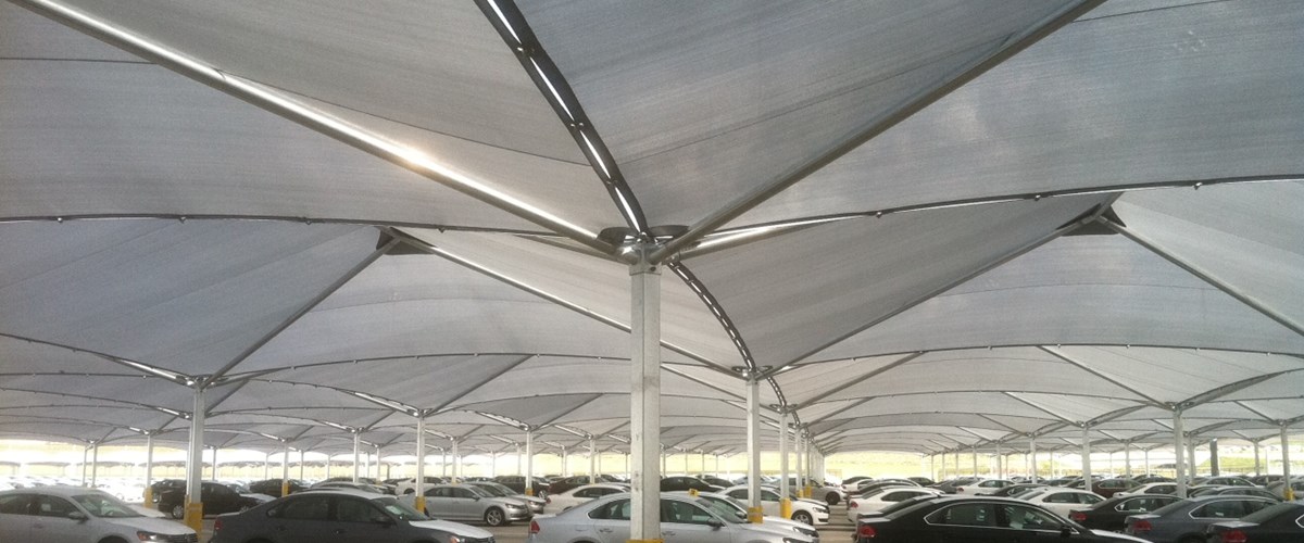 underneath of shade structure at volkswagen group of america thumbnail