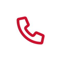 icon of a phone, red